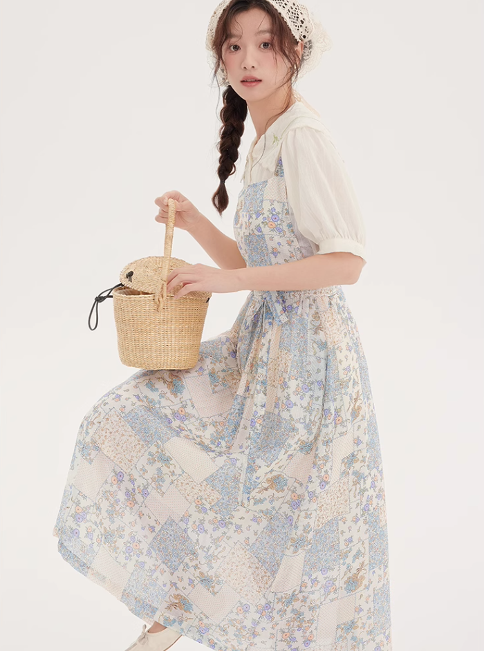 French first love pure sling dress new beautiful suit skirt R2392