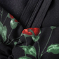 2025 Summer New French Retro Square Neck Black Floral Puff Sleeve Dress R0908