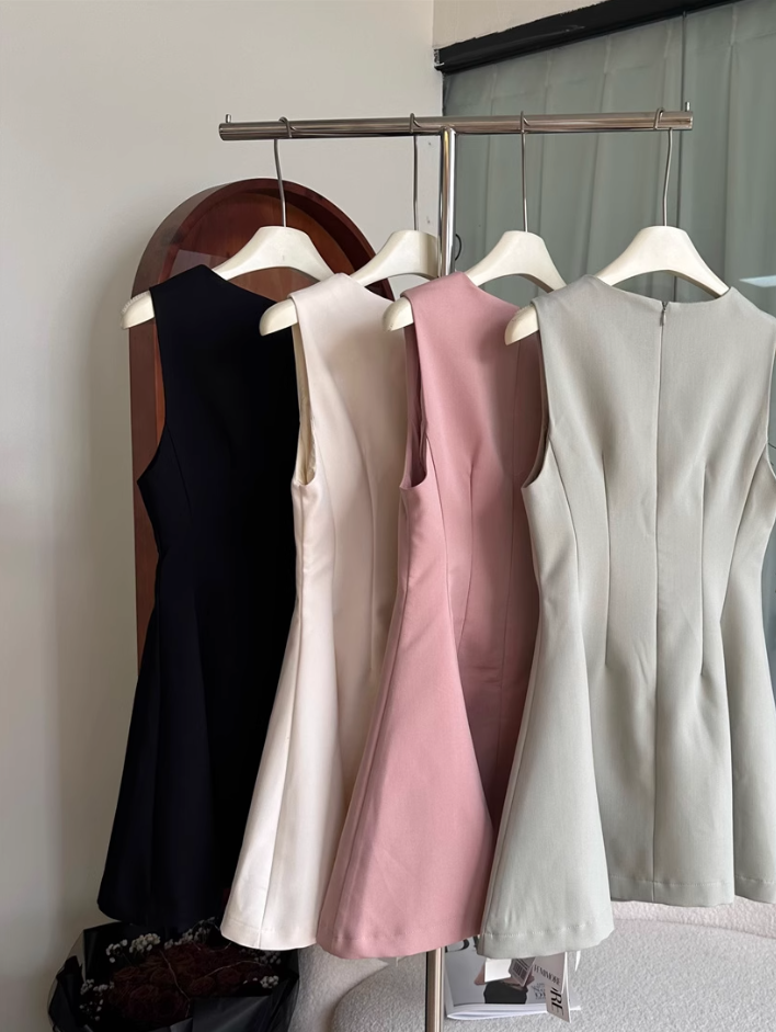 Thin material suit short skirt temperament slim waist women's dress R2096