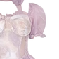 French purple gradient flower waist hollow dress tutu skirt bubble short sleeve princess skirt summer R0168