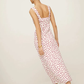 French retro polka dot print suspender dress summer waist slim long dress R2920