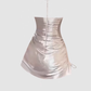 Sexy hot girl swing collar halter neck shiny dress 2025 large size waist drawstring hip skirt R1272