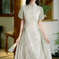 New Chinese style light national style improved cheongsam waist Zen dress R2362