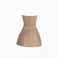Pure desire hot girl three-dimensional flower tube top skirt 2025 pleated waist a-line skirt R1078