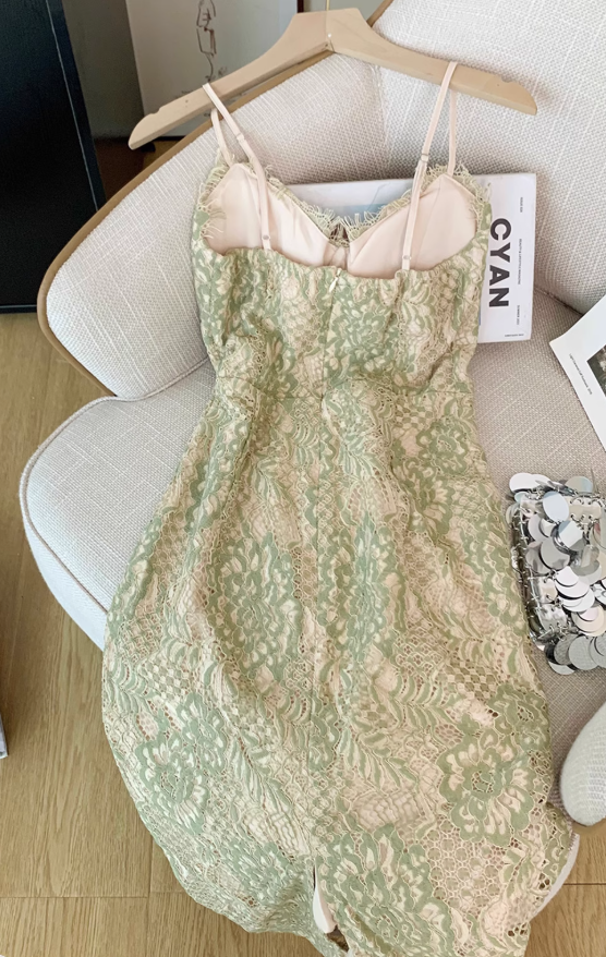 French pure desire style v-neck suspender dress women's waist slimming long hip skirt dress R4035