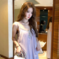 Long atmospheric diamond pure desire suspender dress summer French style loose skirt R4908