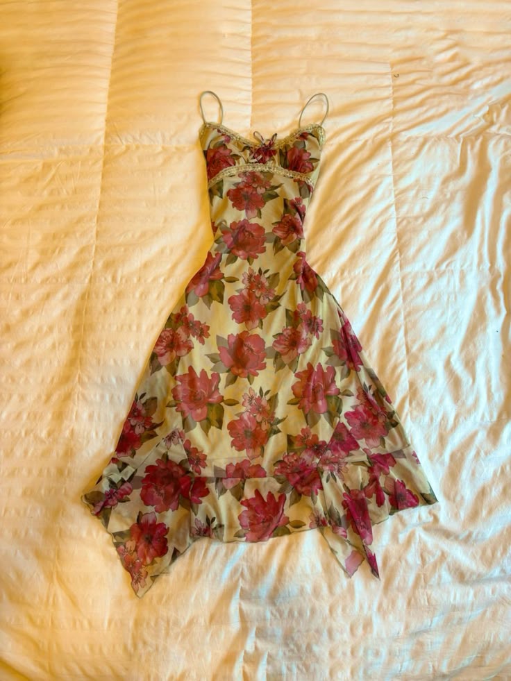 Retro big flower suspender waist long skirt homecoming dress R2745