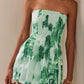 Green tie-dye tube top slim fit hip sexy short skirt homecoming dress R3696