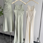 Halter neck dress 2025 new satin fishtail high-end dress R2107