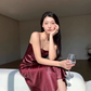 Sexy embossed satin suspender dress with slits for vacation with acetate high-end skirt R1464