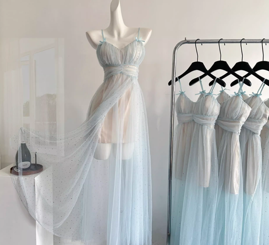 Blue teardrop diamond tulle skirt R2063