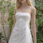 White suspenders waist slim white moonlight A-line short skirt homecoming dress R3920