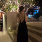 Mid-length beach dress 2025 seaside holiday backless sexy suspender dress R1440