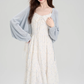 French floral suspender skirt, beautiful and gentle style dress with cardigan two-piece suit R2382