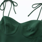 French holiday style long green 2025 new dress with side slit slings R2604