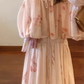 Gentle temperament floral dress waist beautiful summer skirt R0748