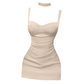 Slightly plump French gentle Qianjin suspender dress female summer pink sexy waist short skirt R3134