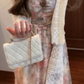 Retro floral suspender dress gentle temperament waist A-line long skirt R0785