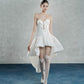 White chest hollow sexy bow slim irregular skirt homecoming dress R2516