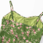 2025 Summer New Green Floral Seaside Vacation Mid-Length Suspender Dress R0941
