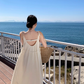 Gentle temperament backless suspender dress cold style unique and special skirt R0595