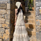 Atmosphere outfit suit holiday beautiful small sling hollow vest skirt a complete set R1746