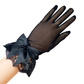 Breathable mesh gloves lace bow Hepburn style etiquette black French retro dress     S6267