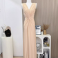 Relaxed dress sleeveless elastic light skin breathable fabric long dress R0295