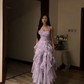 White halter neck, fitted waist, long, elegant ball gown R8071