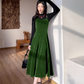 Fairy French retro velvet suspender skirt slim fit waist long skirt dress R1722