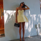 Yellow tube top waist princess tutu skirt homecoming dress R3892