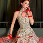 Retro Chinese style waist slim short skirt homecoming dress R2966