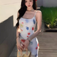 Dopamine waist skirt outfit waist long skirt fishtail skirt beautiful color suspender dress R1616
