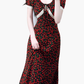 2025 Summer New French Red Cherry Floral Square Neck Short Sleeve Long Dress R0930