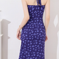 French halterneck dress for women summer design temperament waist slimming floral dress R4459