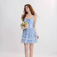 Coastal Fragrance French Floral Short Dress R2754