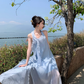 Women's ruffled halter neck dress gentle temperament atmosphere small skirt R0814