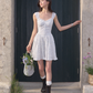 Tencel romantic slim floral dress women's summer French style sweet waist short skirt R3331
