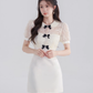 New Chinese style dress women's slim short skirt new style high waist baby collar skirt R4464