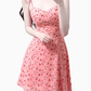 2025 Summer New Pink Floral Tube Top Lace-up Seaside Holiday Suspender Dress R0959
