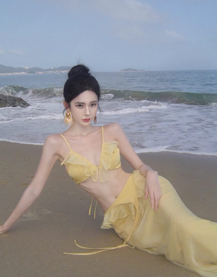 Sexy suspender dress pure desire style clothes super fairy vacation wear backless beach dress R1572