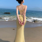 Sexy suspender dress pure desire style clothes super fairy vacation wear backless beach dress R1572