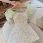 Pink sequined flower waist slimming A-line short skirt homecoming dress R3374