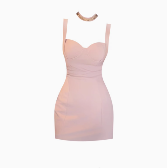 French pure desire style sling dress 2025 temperament slim waist hip skirt R1399