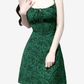 2025 Summer New Retro Sexy Floral Green A-line Short Suspender Dress R0934