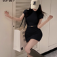 Sexy hot girl T-shirt dress 2025 spring and summer sweet and spicy style design hip skirt R1099