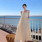 Gentle temperament backless suspender dress cold style unique and special skirt R0595