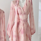 2025 summer new fairy dress temperament gentle style ribbon long sleeve v-neck dress R0272
