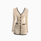 2025 V-neck contrast long-sleeved dress with waist and hip-hugging mini skirt R1091