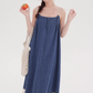 Denim suspender dress with cardigan two-piece suit new style beautiful western-style suit R2358